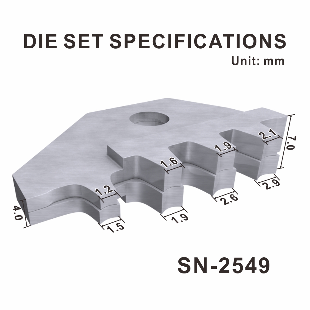 SN-2549 Wire Crimping Tool Range 0.08-0.5/0.25/0.5/1.0mm2(28-18AWG)