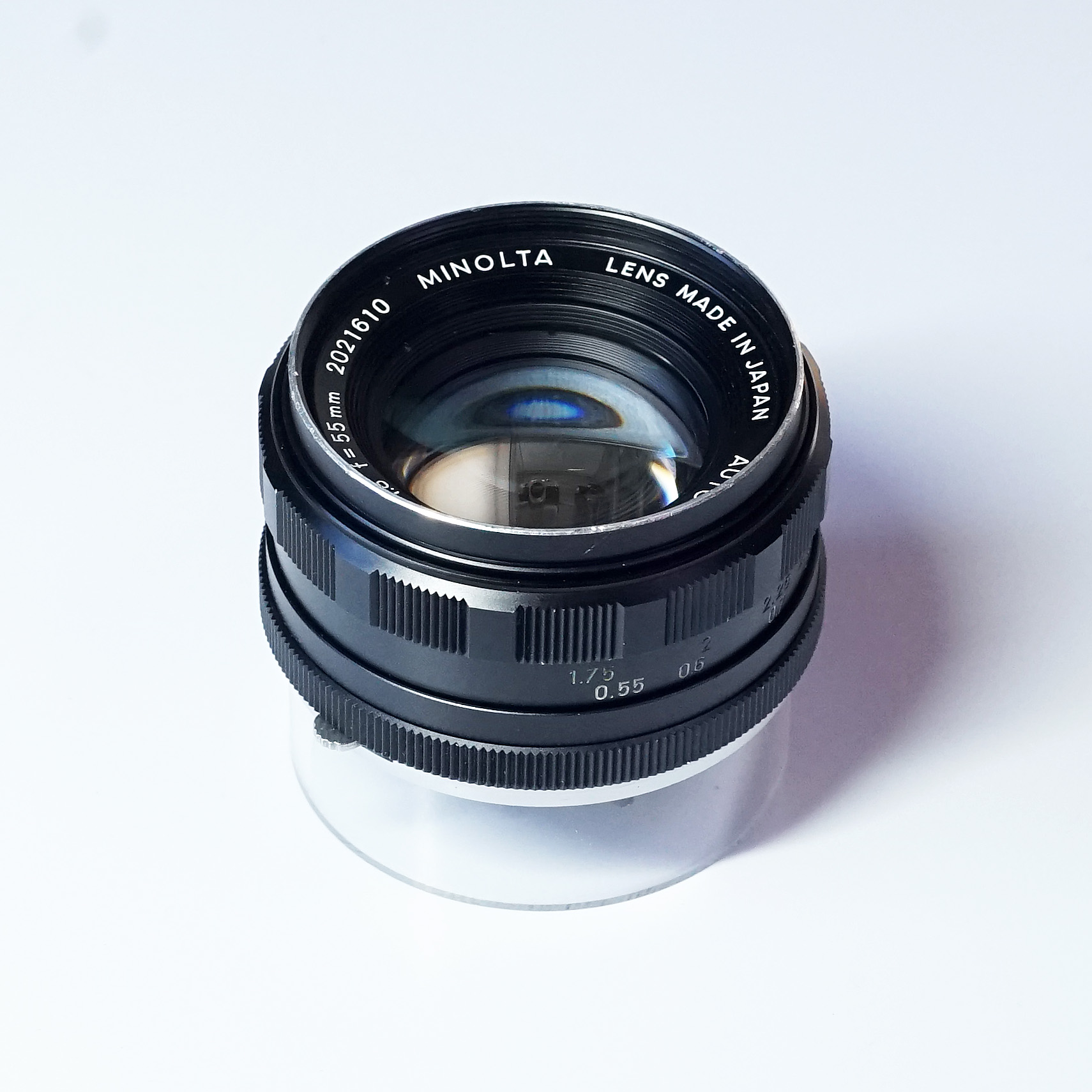 改造魔法ボケレンズ MINOLTA AUTO ROKKOR-PF 55mm F1.8 絞り込みレバー