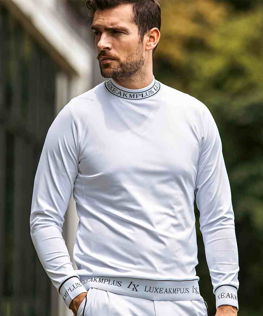 LUXEAKMPLUSゴルフ ラインハーフジップ ブリーザブルブルゾン