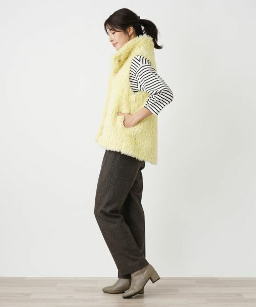 セール】 フェイクファーベスト （テーラードジャケット）｜Leilian