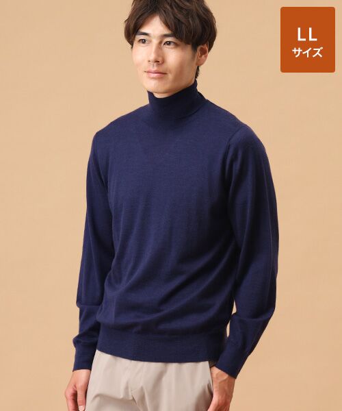 セール】 カシミヤシルク タートルネックセーター【LL】 （ニット