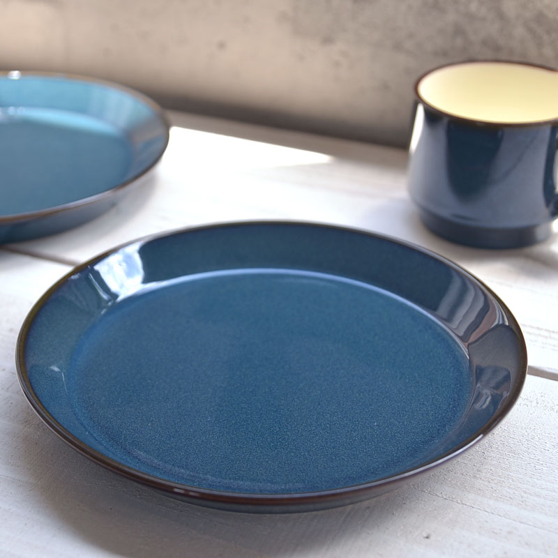 北欧ブルー 丸プレートM(20.2cm)[美濃焼] - カフェ食器通販のお店