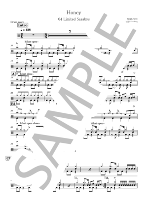 楽譜】Honey / 04 limited sazabys (ドラム / 初〜中級) - Piascore