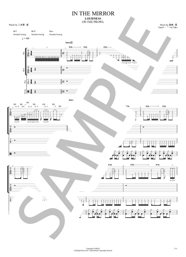 楽譜】IN THE MIRROR / 高崎 晃 (バンドスコア / 上級) - Piascore