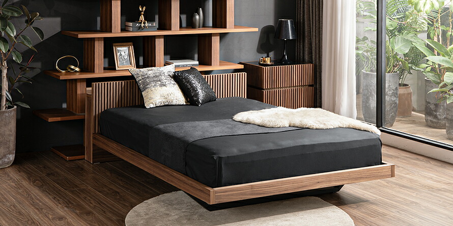 metria ブラック ダブル　アルモニア　訳あり　中古　ベット　フレームのみ metria｜【アルモニア公式】家具・インテリア通販