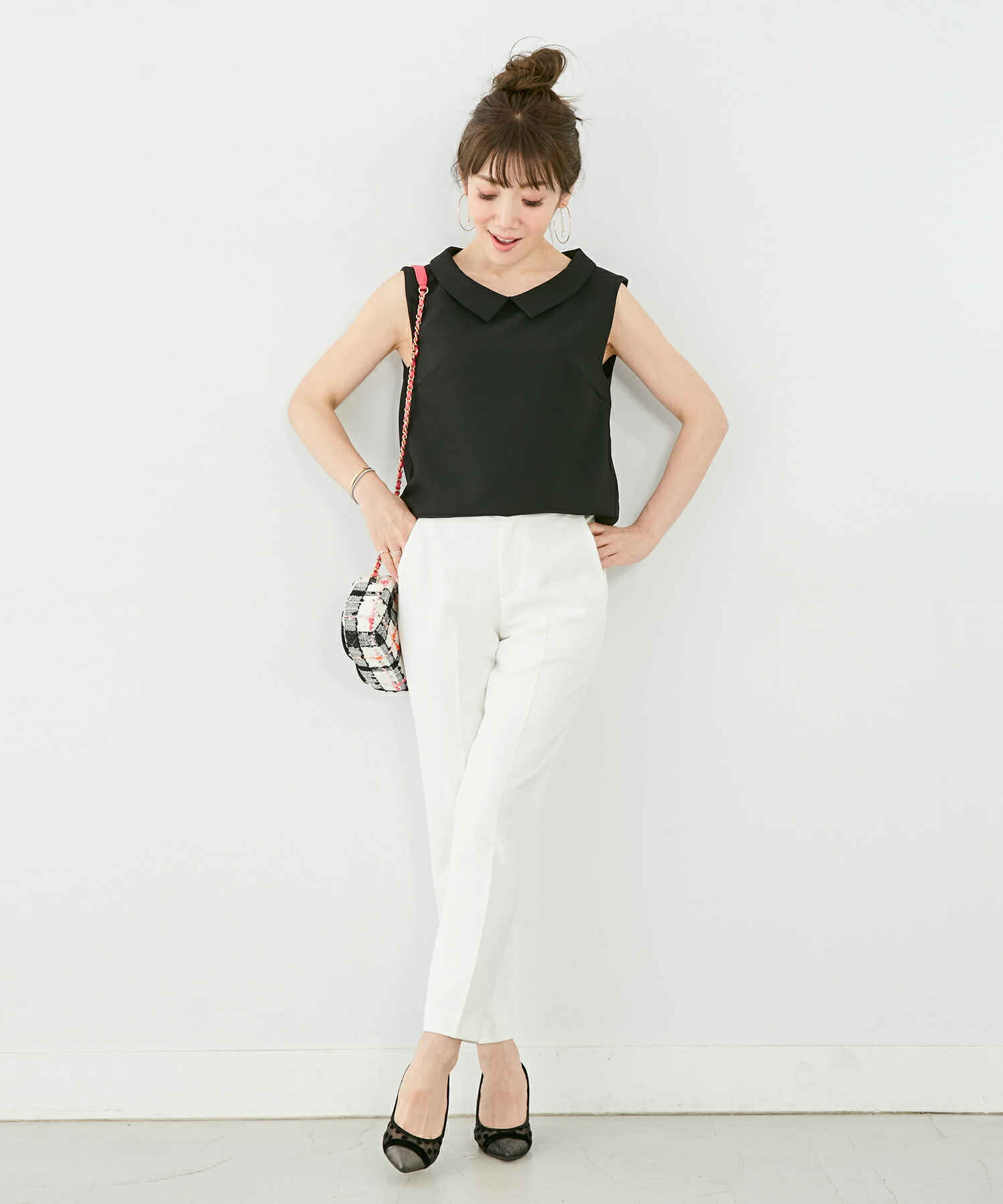 ブラウス 襟付き ノースリーブ Liala×PG 全3色｜lpg811-1144【1