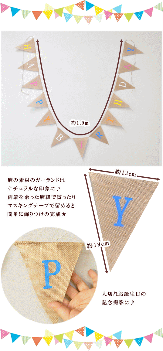 楽天市場】【スペシャルセール】 麻のガーランド HAPPY BIRTHDAY ゆう