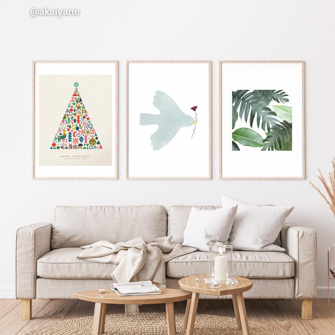 楽天市場】【送料無料】アートポスター【ミモザのスワッグ3本(横