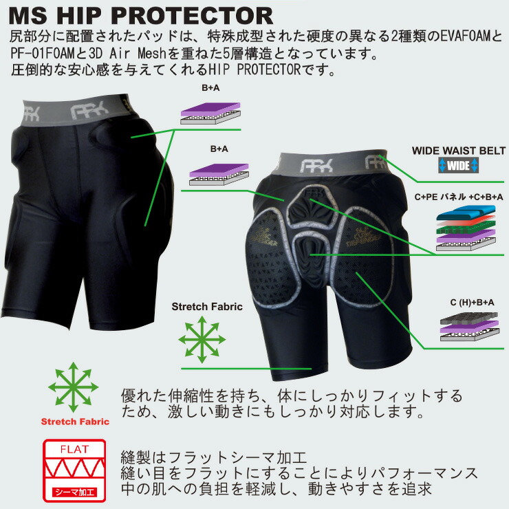 ARK エーアールケー MS HIP PROTECTOR SHORT ヒッププロテクター