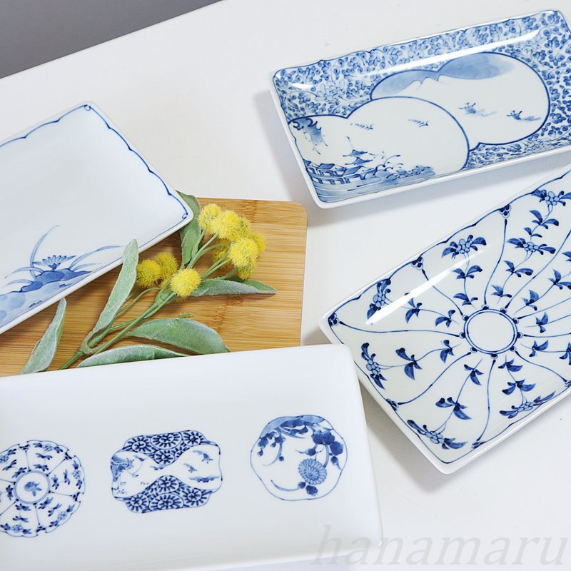 花模様の陶器皿 魚食器 魚皿 長皿 醤油皿付き 西山 さくら柄透かし小鉢