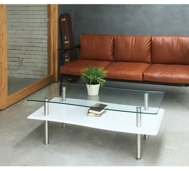 楽天市場】センターテーブル ガラス 棚板付き おしゃれ モダン