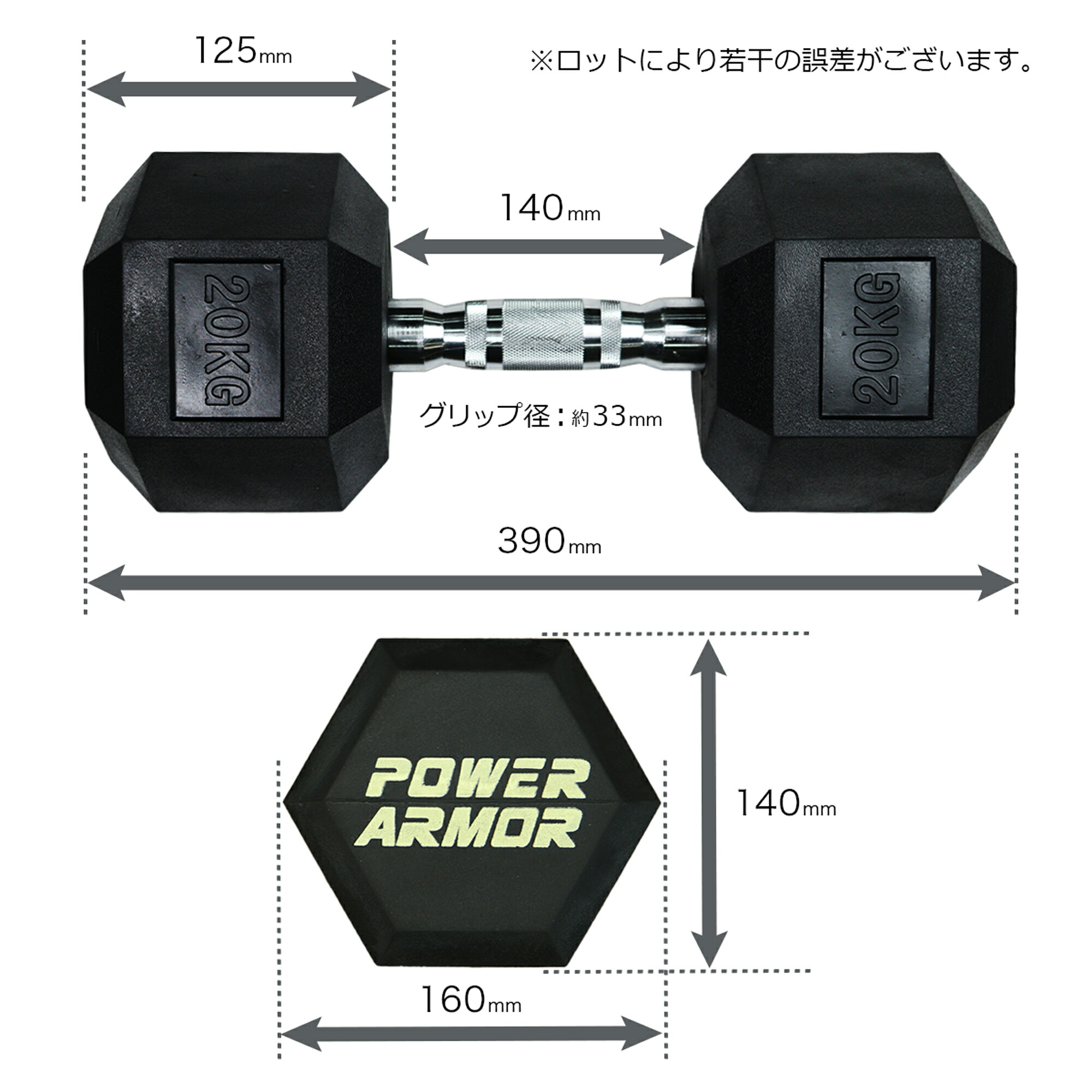 ダンベル20kg ラバー六角形 PVC製六角型ヘックスダンベル - Ritfit Japan