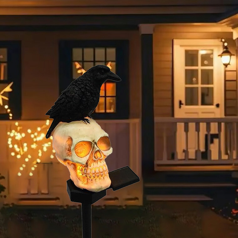 楽天市場】ハロウィン 飾り ソーラーライト スカル ライト ドクロ 骸骨
