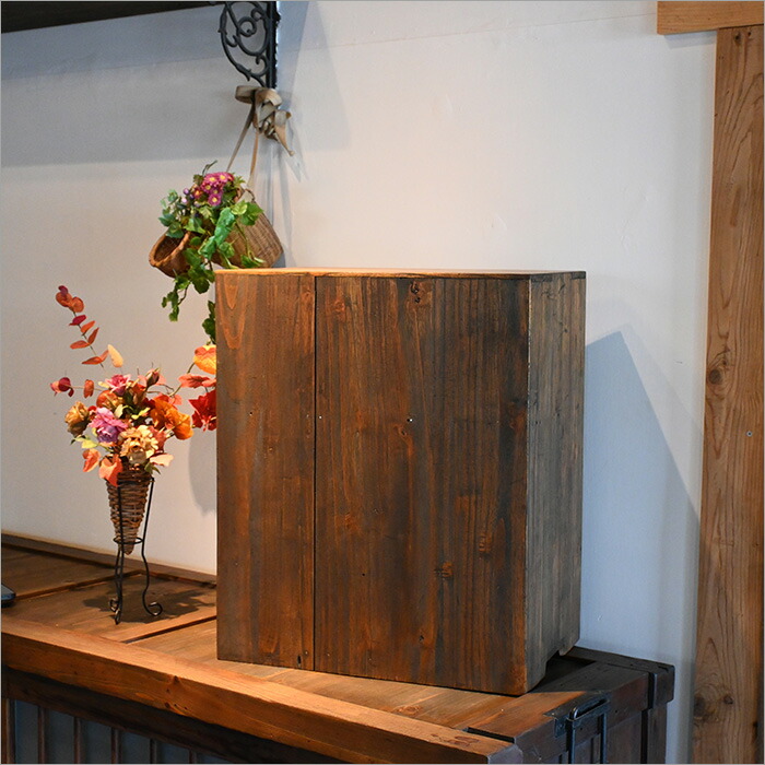 楽天市場】1点物 杉古材 小さな扉付き収納ボックス シェルフ 収納棚