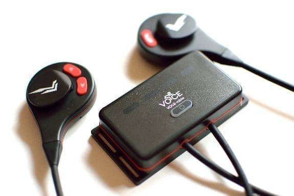 自転車のヘルメットに取り付ける骨伝導ワイヤレスヘッドセット「VOCE