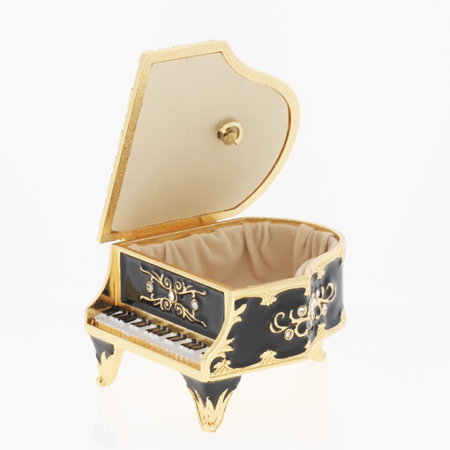 アンチモニー ピアノ型宝石箱オルゴール【ブラック】DY-3097