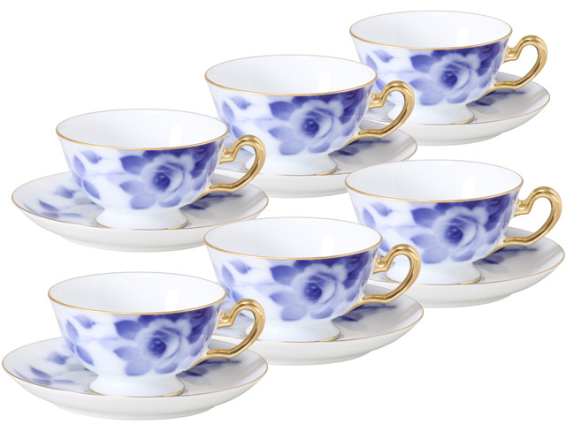 ブルーローズ（8011） カップ&ソーサー6客セット
