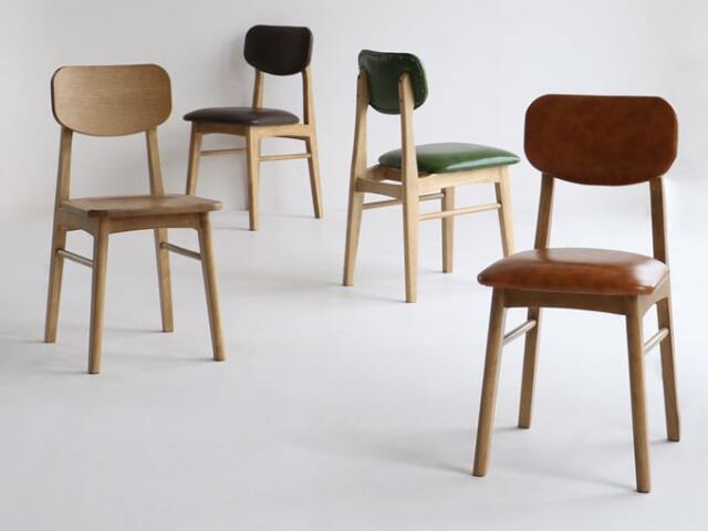 レトロナチュラルな木製ダイニングチェア｜アンバーデザイン