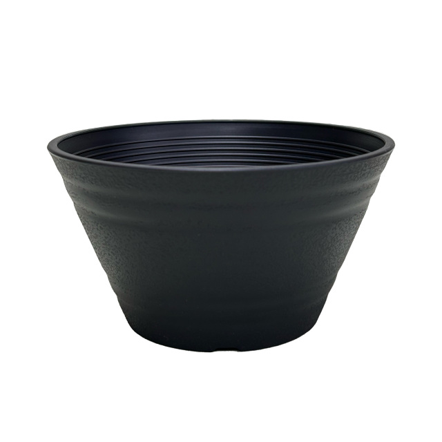 セラアート 平鉢 18号（約18cm） 黒（ブラック) 5個セット プラ鉢