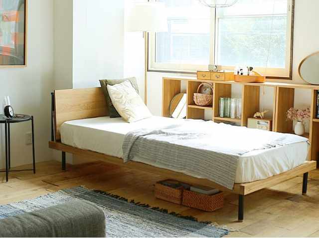 ベッド UNIK（ユニック） シェルフ付きタイプ｜北欧・ヴィンテージ