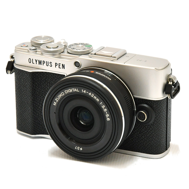 中古】オリンパス ミラーレス一眼 PEN E-P7 シルバー・ M.ZUIKO 14