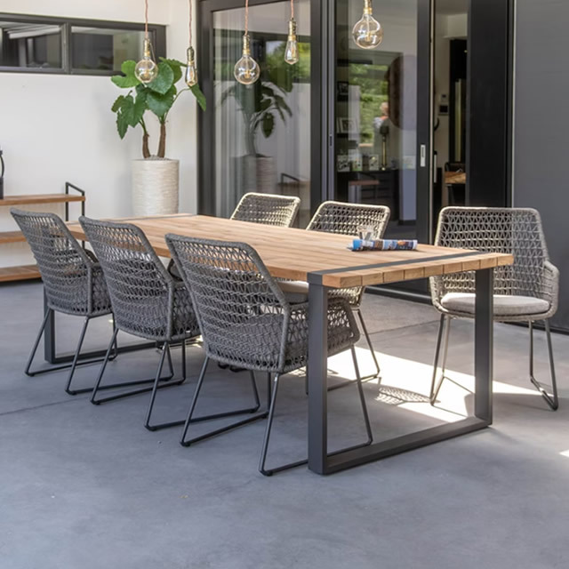 4月下旬お届け予定】 バビロニア チークテーブルとロープチェアーの