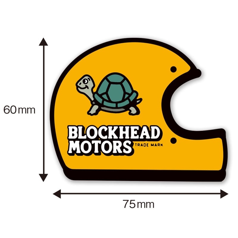 ヘルメットステッカー（オンロード／イエロー） | BLOCKHEAD MOTORS