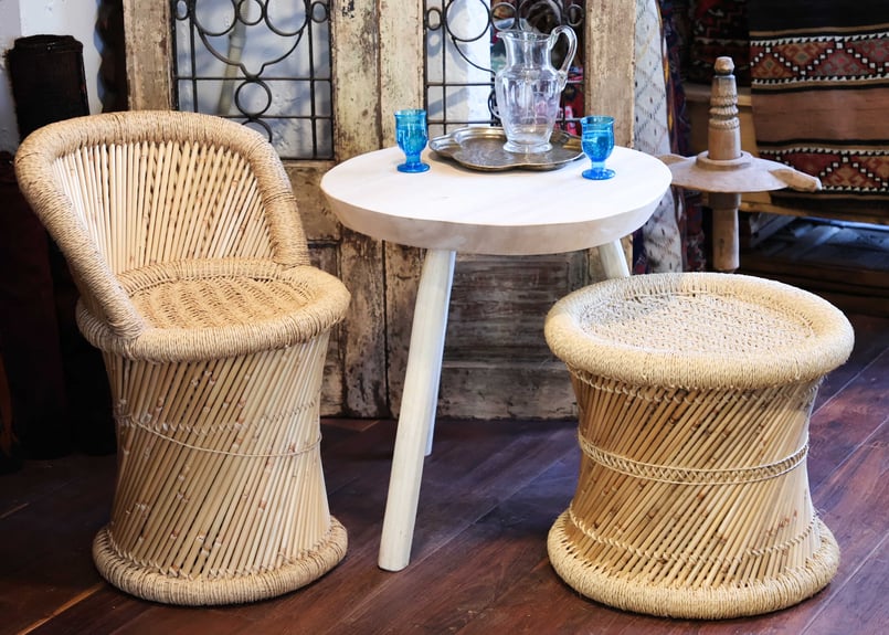 パキスタン・葦と藁編みのスツール/大 | GALLERY GRANPIE Online Tokyo