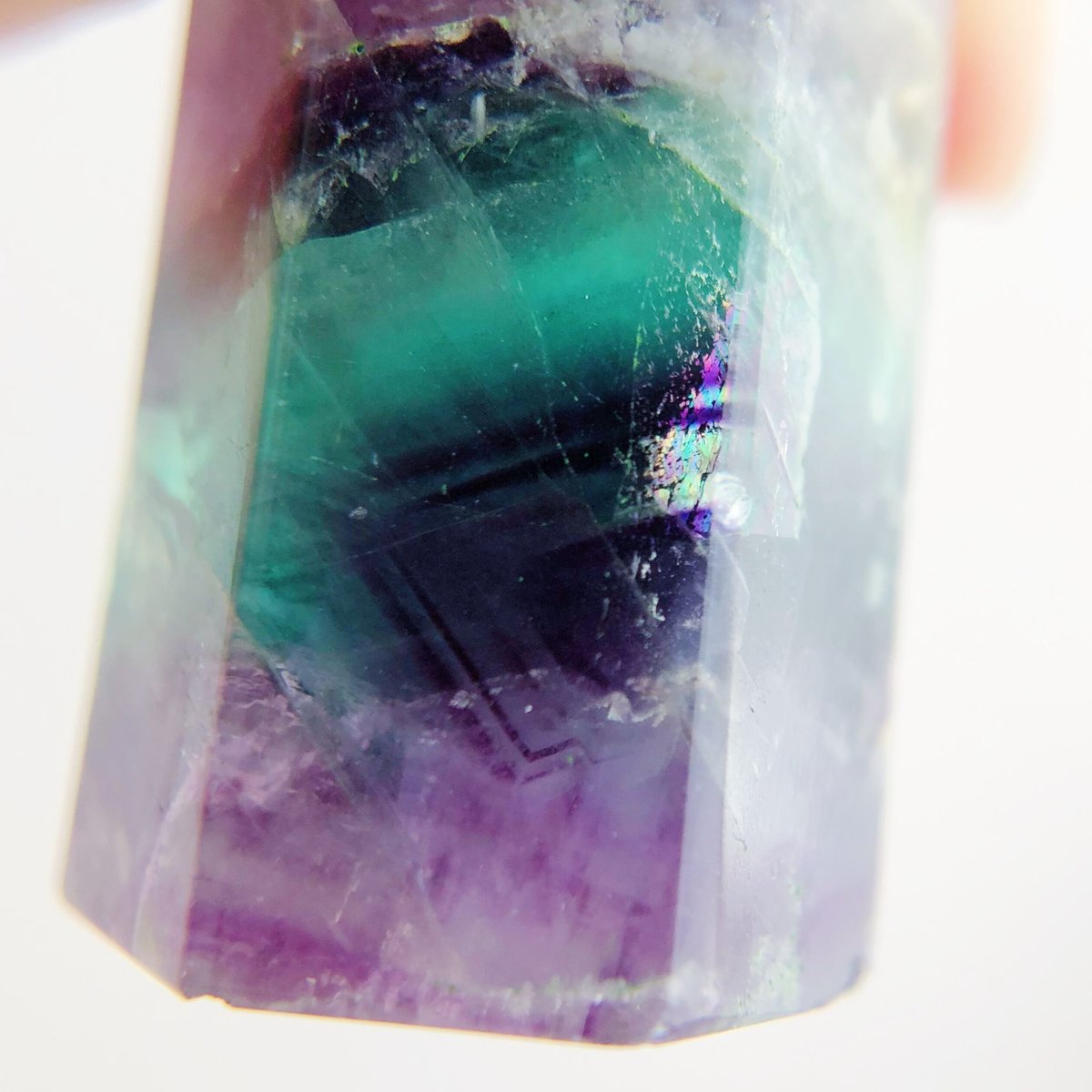 虹入り】レインボーフローライト 六角ミニタワー(A) | NEROLI CRYSTAL