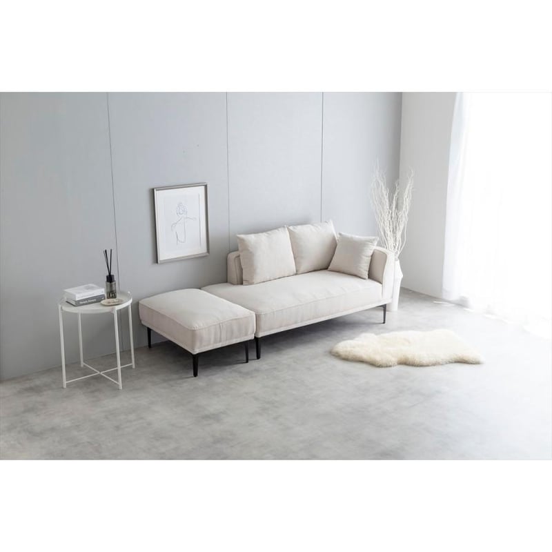 2点セット】Siena オットマン付き2人掛けカウチソファ | メイツウEC