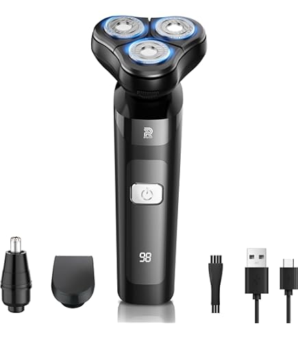 Amazon | 【2025新登場&回転式】シェーバー メンズ 髭剃り 27枚刃 乾湿