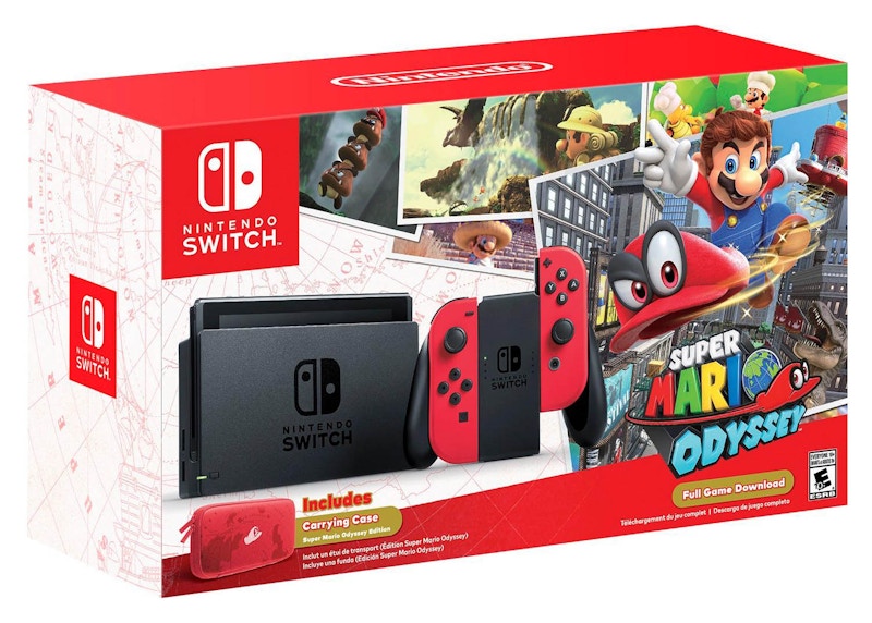 Nintendo Switch Super Mario Odyssey Console Bundle HACSKADLC Red - US