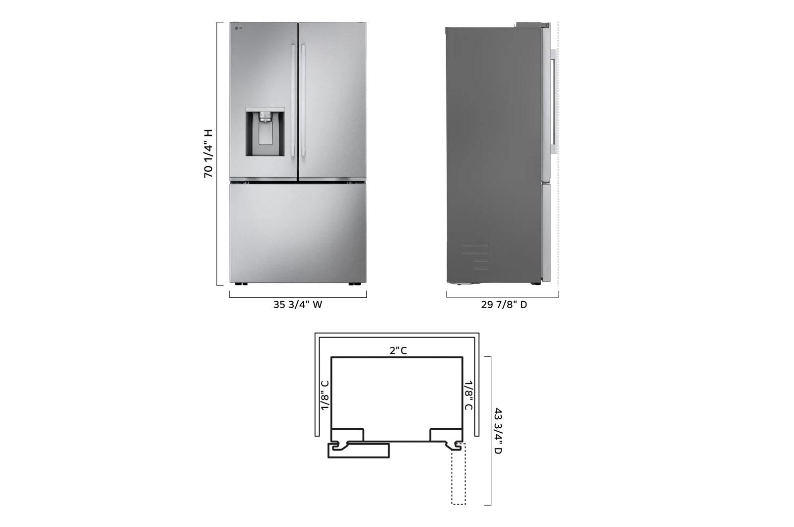 LG LG Counter-Depth MAX™ with Zero Clearance™ 3-Door