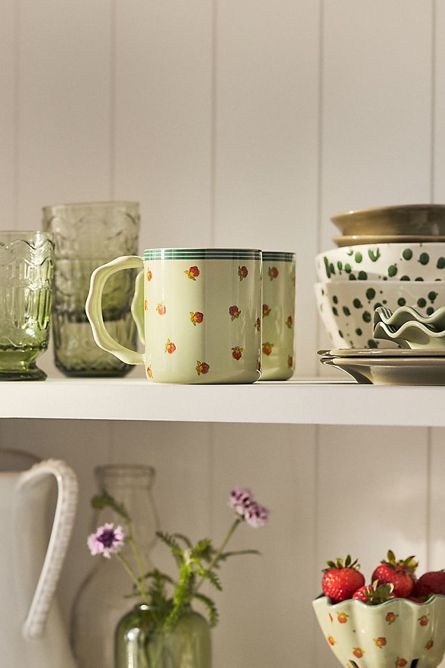 Georgie Handpainted Decaled Stoneware Berry Basket | AnthroHome