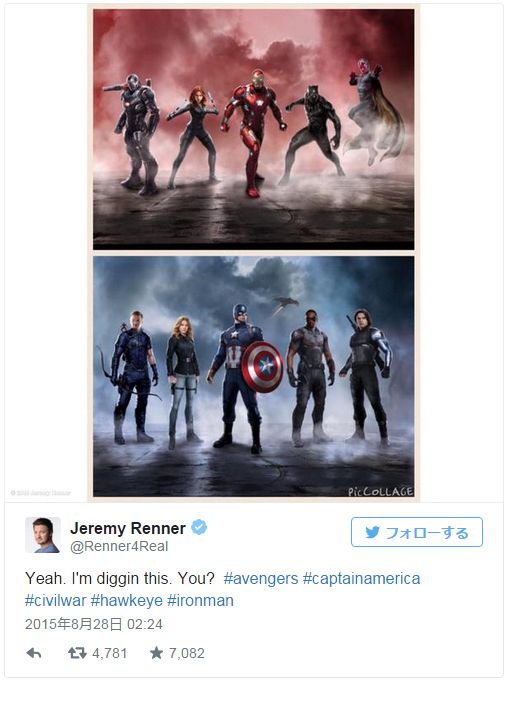 アイアンマン＆キャップチーム判明！ヒーロー激突『シビル・ウォー