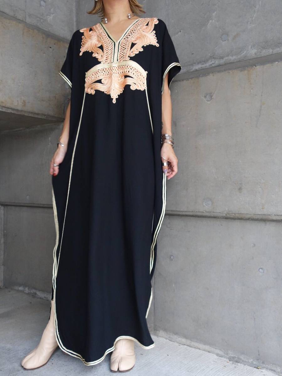 ヴィンテージ刺繍カフタンワンピース レディース古着ビンテージ