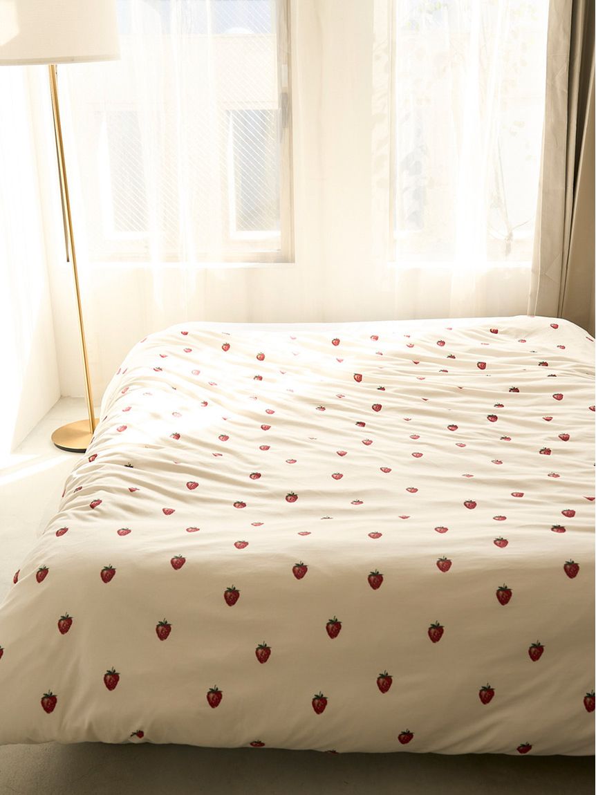 Sleep】ストロベリー柄掛けカバー（シングル）(掛け布団カバー