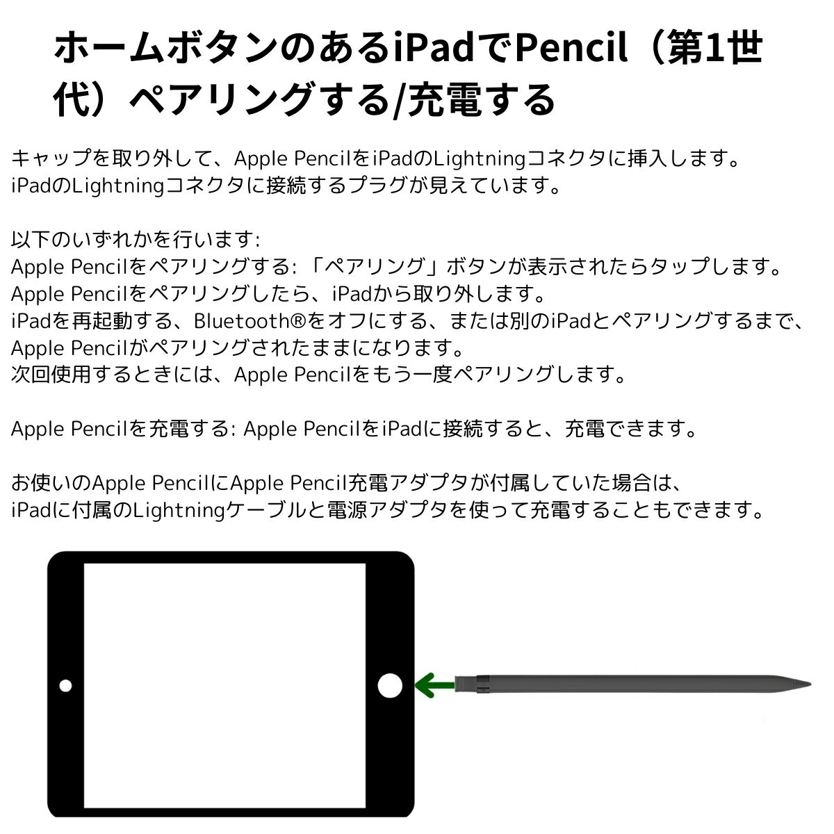 Apple Pencil (第1世代) MQLY3J/A iPad タッチペン Lightning接続 USB