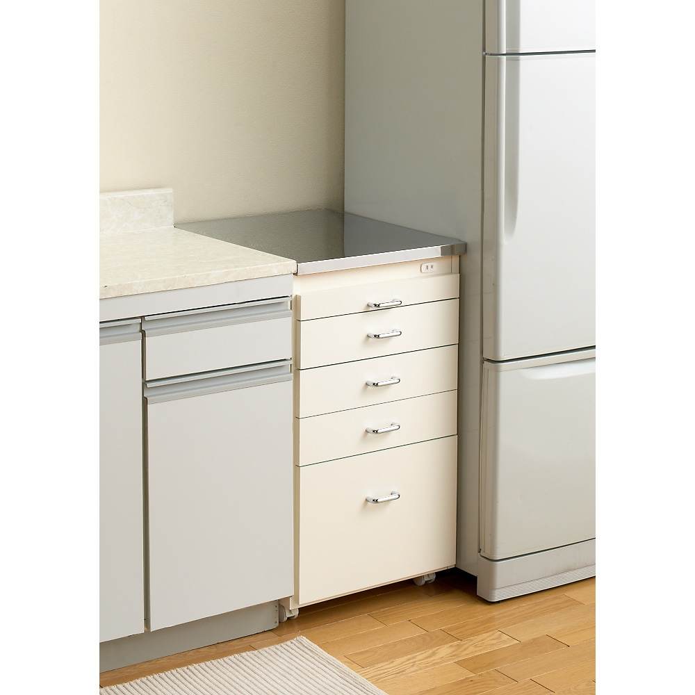 幅44.5奥行55cm］ ステンレス天板隙間収納 引き出しタイプ 完成品 日本