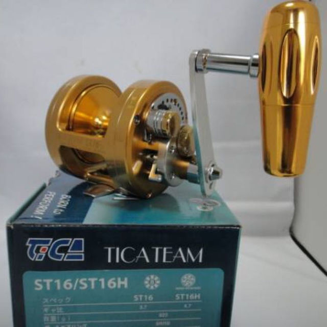 マグロ！相模湾！軽量両軸TICA TEAM(ティカ)ST16 ゴールド新品の通販