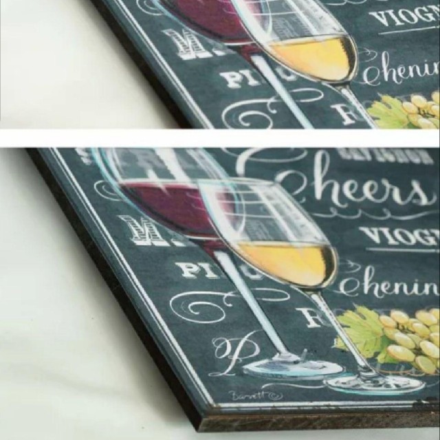木製看板】赤ワイン 白ワインth☆1000種類れんと☆チョークアート風