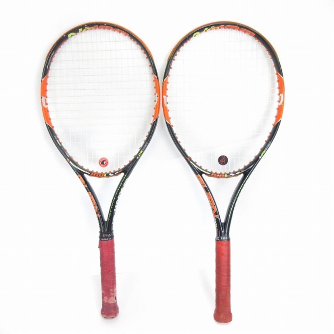 wilson - ウィルソン 2本 BURN テニスラケット 黒 オレンジ □SM3 同梱