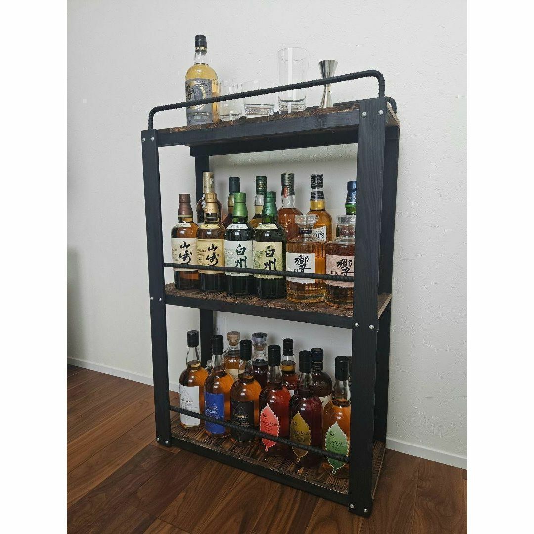 ウィスキーラック 男前インテリア 棚 インダストリアル 収納 お酒 多肉