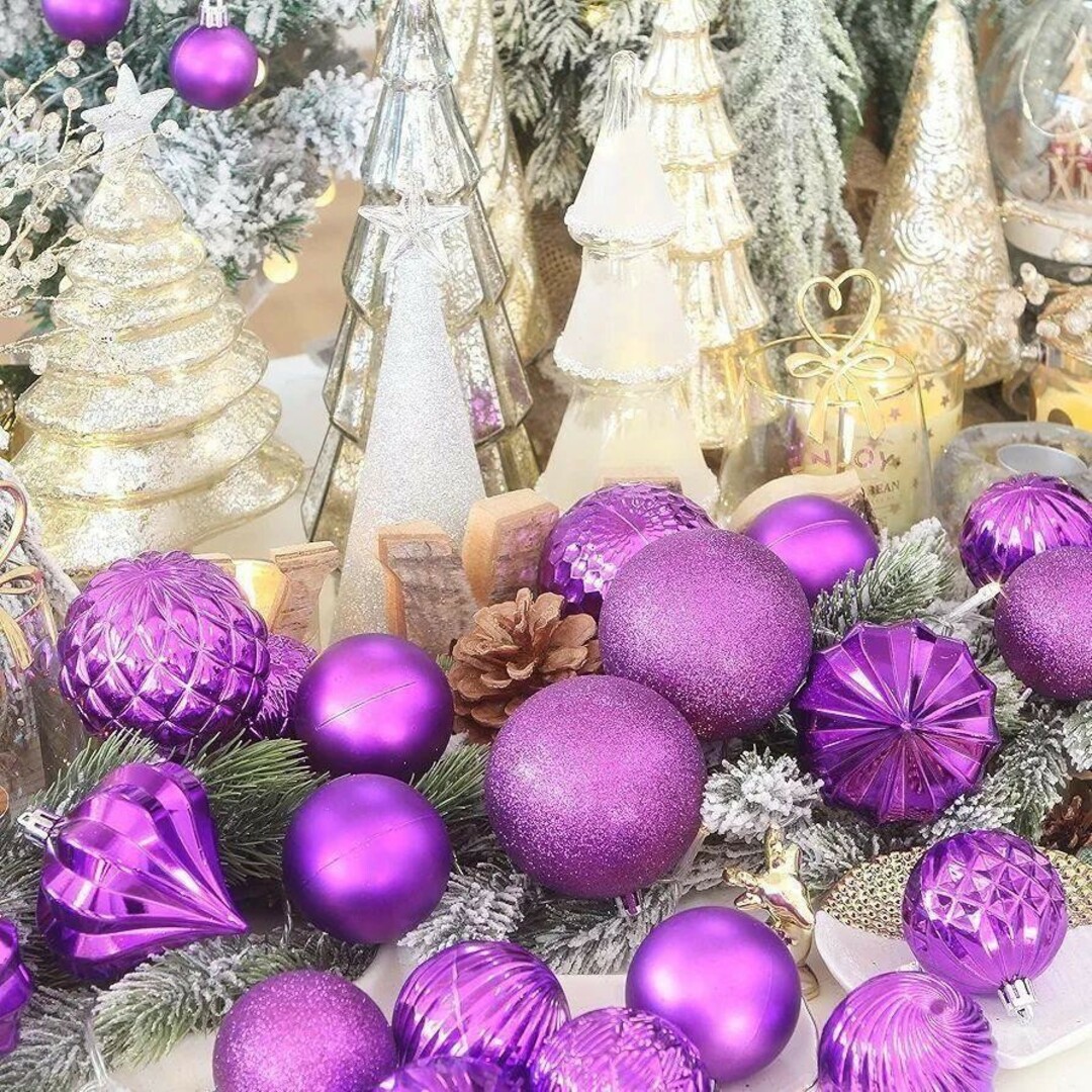 ⭐️ ツリー オーナメント パープル 紫 クラシック ゴージャスの通販