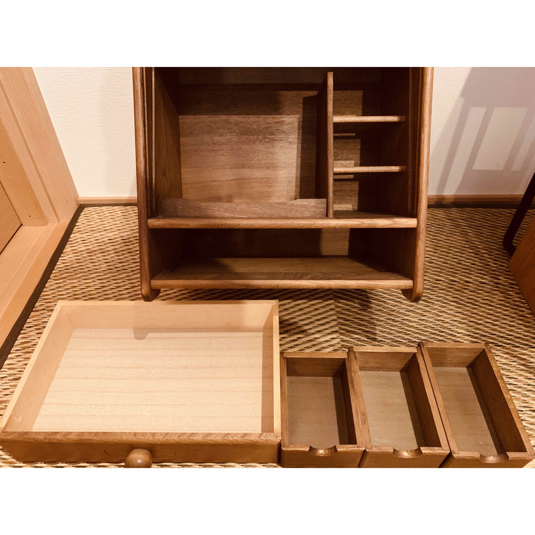 ☆ほぼ未使用☆ レトロ コスメボックス 蛇腹シャッター 木製 の通販 by