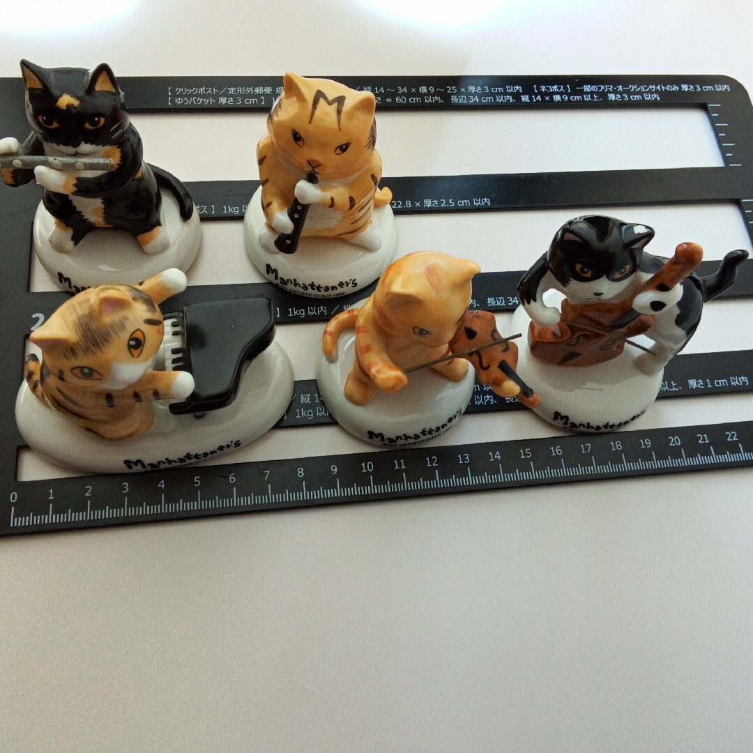 希少 マンハッタナーズ 猫 置物 オーケストラ 陶器 フィギュア レアの