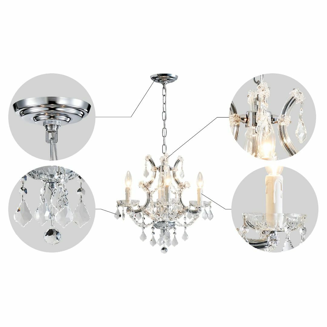 Saint Mossi シャンデリア クリスタル クリスタル 調 ガラス シャンの