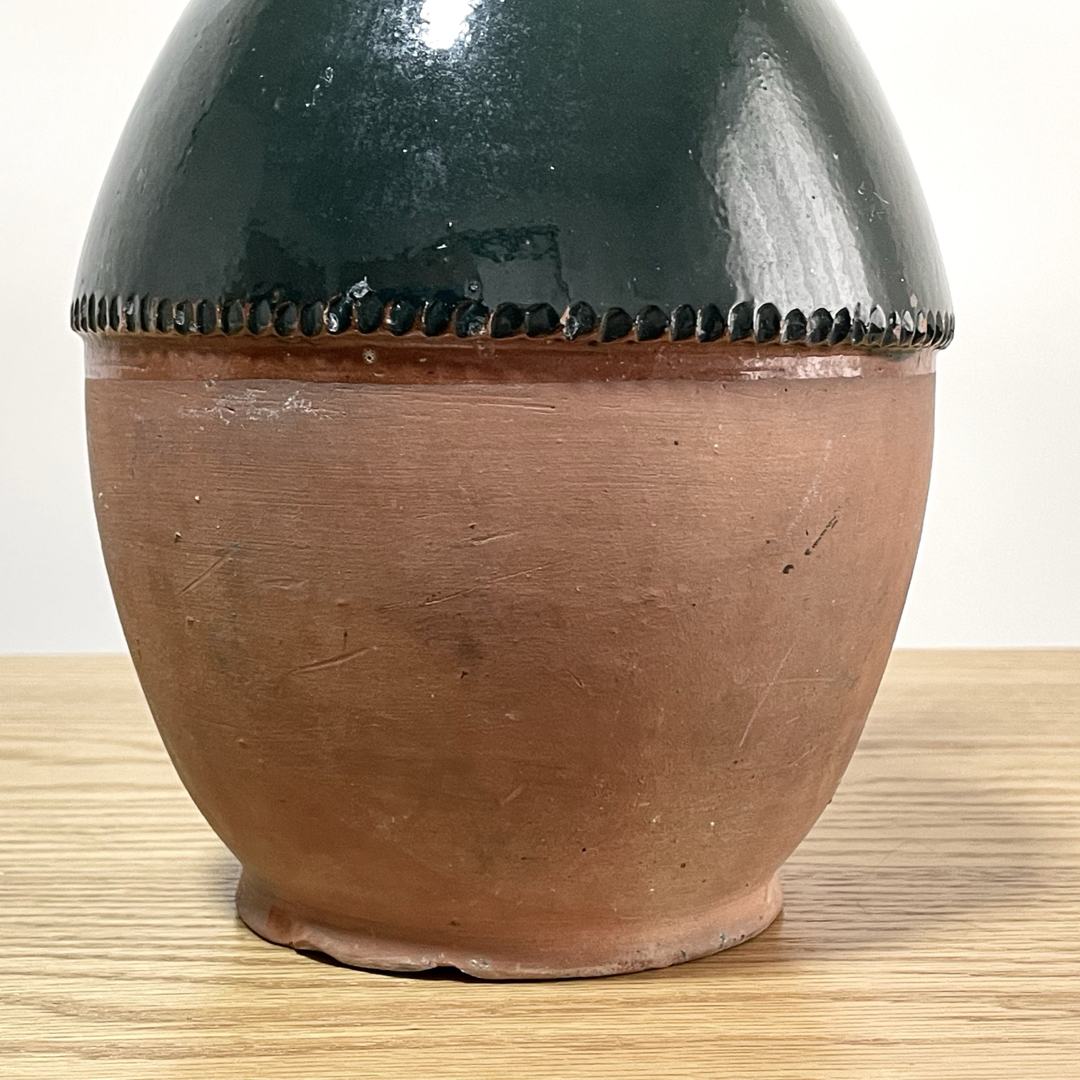 ビンテージ テラコッタ 半緑釉 水注 花瓶 フラワーベース 南仏の通販