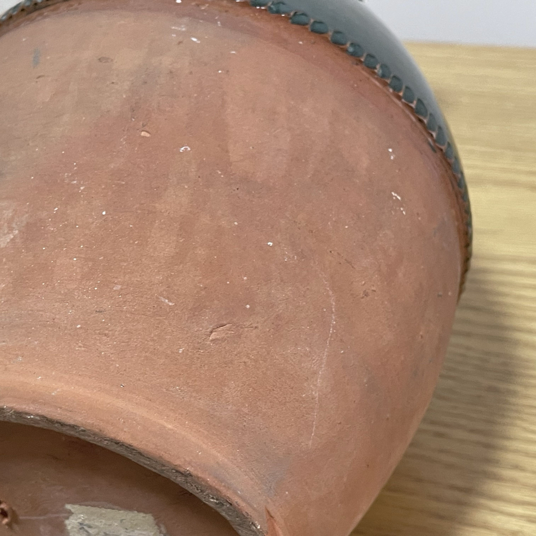 ビンテージ テラコッタ 半緑釉 水注 花瓶 フラワーベース 南仏の通販