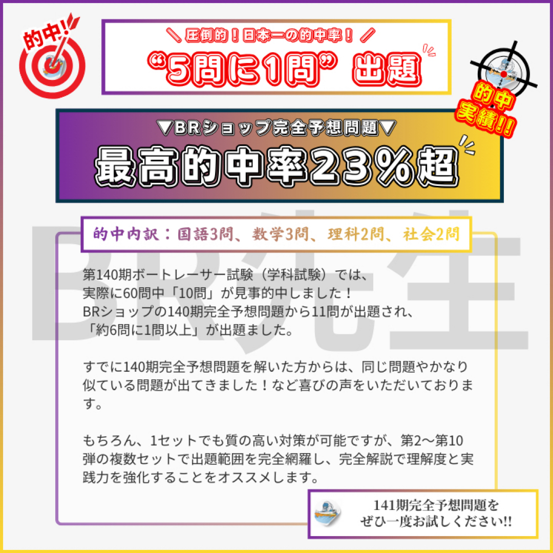 141期ボートレーサー試験完全予想問題第1弾【解答・解説付】
